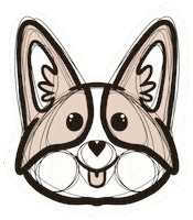 CorgiButtStudio dog head corgi corgibuttstudio Sticker
