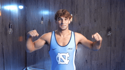 Wrestling Flex GIF by UNC Tar Heels