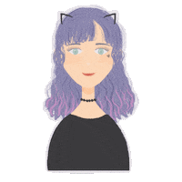 Cute Girl Cat Sticker