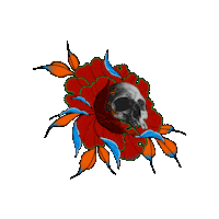 Flower Skull Sticker by TheTatuTribe