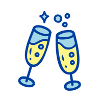 Champagneglass Sticker by BUDNI