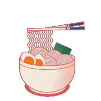 widianiely illustration egg noodles ramen Sticker