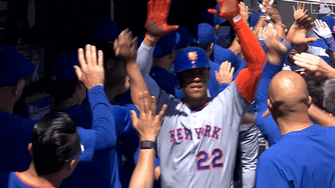 High Five Home Run GIF by New York Mets