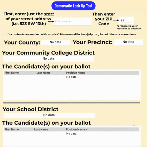 Democratic Look Up Tool