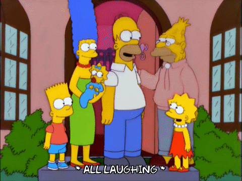 homer simpson laughing GIF