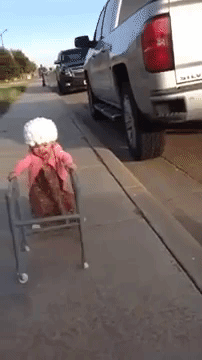 old lady girl GIF