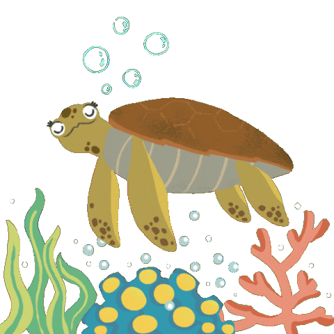 Sea Turtle Swimming Sticker by Anak Rimba Books