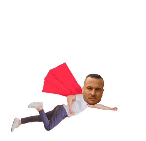 Man Flying Sticker by Dr. Sindsen