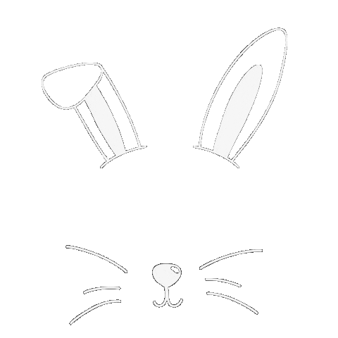 Bunny Mask Sticker by PokaDesign