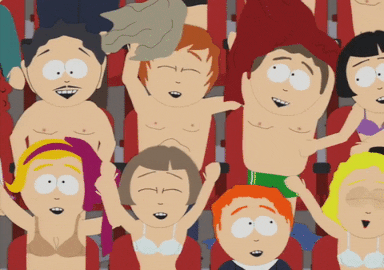 happy taking clothes off GIF by South Park 