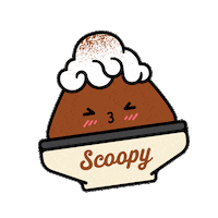 ScoopyMilkBar chocolate ice cream brown shaved ice Sticker