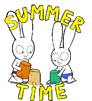 Happy Summer Time Sticker by Simon Super Rabbit