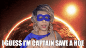 ComedianHollyLogan mask help damn superhero GIF