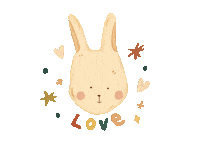 ahyasartroom love heart hearts bunny Sticker