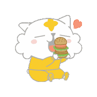 cocohanee hungry yummy eating burger Sticker