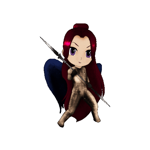 EmpressSuma giphygifmaker fight chibi warrior Sticker