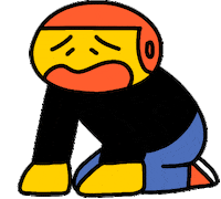 Sad Character Sticker