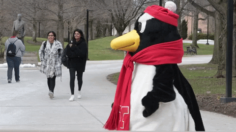 Penguin Blow Kiss GIF by Youngstown State University
