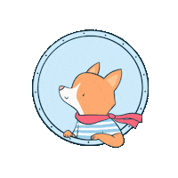 netherye corgi window windy breeze Sticker