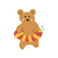 kajun97 summer bear sea pool Sticker