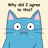 Sweating Blue Cat GIF