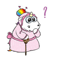 Unicorn Frage Sticker by Pummel & Friends