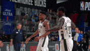 High Five Nba Playoffs GIF by NBA
