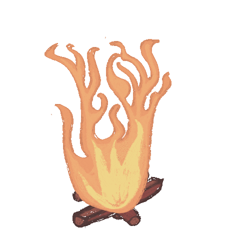 byasteria hot fire camping camp Sticker