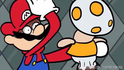 BlueJaeger giphygifmaker mario toad slap GIF
