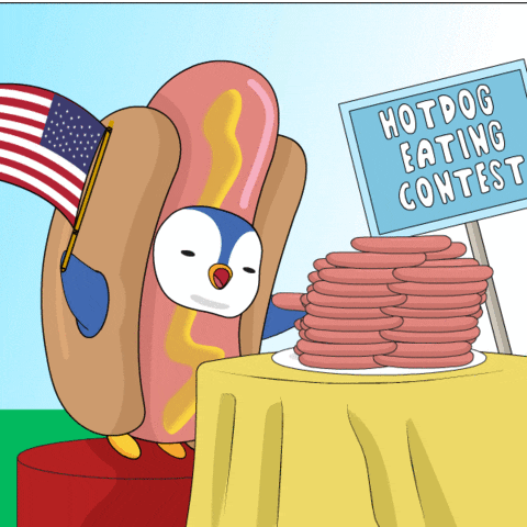 Eat Hot Dog GIF by Pudgy Penguins