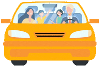 Ofran_carrental car travel family vacation Sticker