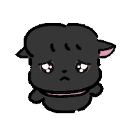 GoldendogBlackcat sad please eve blackcat Sticker