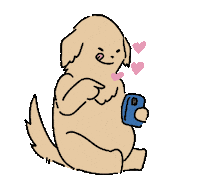 GoldendogBlackcat love texting sending handphone Sticker