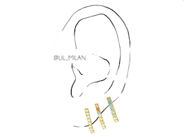Gold Piercing Sticker by LIL Milan