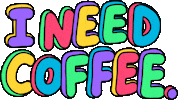 Tired Coffee Break Sticker by Poppy Deyes