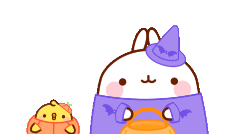 Scared Trick Or Treat Sticker by Molang