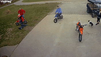 First Ride on Dirt Bike Ends Quickly