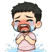 Sad Boy Crying Sticker