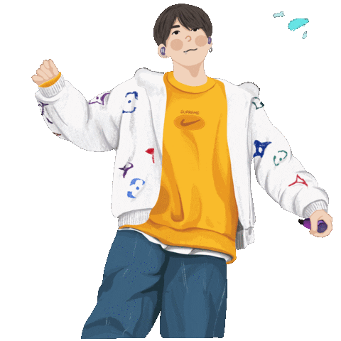 V Jin Sticker by Wooli