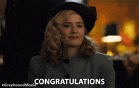GreyhoundMovie smile yay cheer congrats GIF
