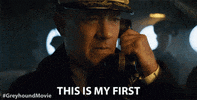 GreyhoundMovie phone first call phone call GIF