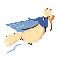 Happy Blue Bird Sticker by Summorie