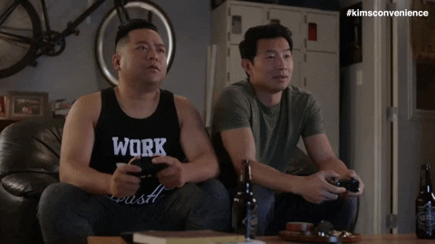 Video Games Couch GIF by Kim's Convenience