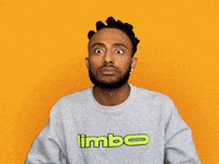 Video gif. A man looks completely shocked, and raises his hands to his head, and we zoom in close as he yells. Text, "OMG."