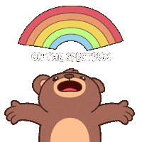 Teddy Bear Rainbow Sticker by BEARISH
