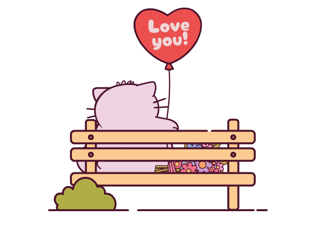 Love You Cat Sticker by Pembe