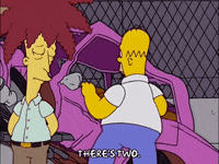 homer simpson damaged car GIF