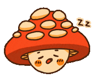 Mushydoodle tired sleepy mushroom cottagecore Sticker