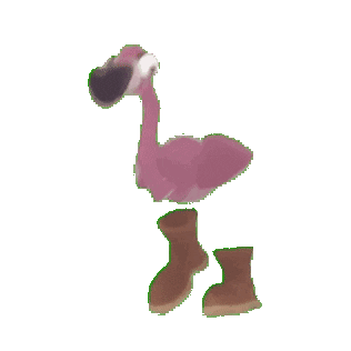 opalvivanco dancing flamingos with boots on dancing flamingo boots Sticker