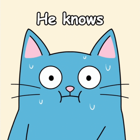 Sweating Blue Cat GIF